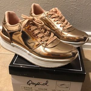Rose gold platform sneaker
